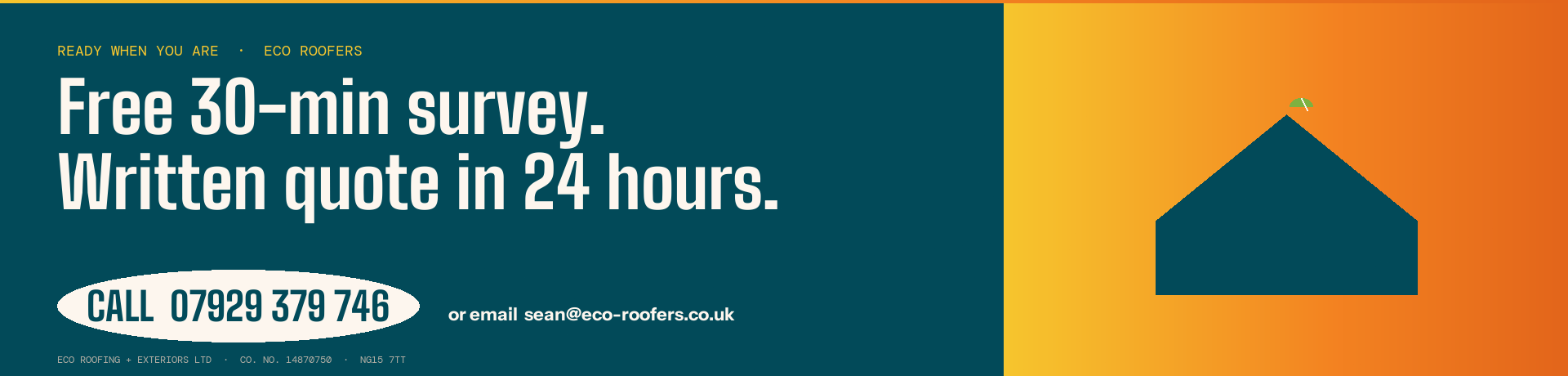 Free 30-minute survey. Written quote in 24 hours. Call 07929 379 746.